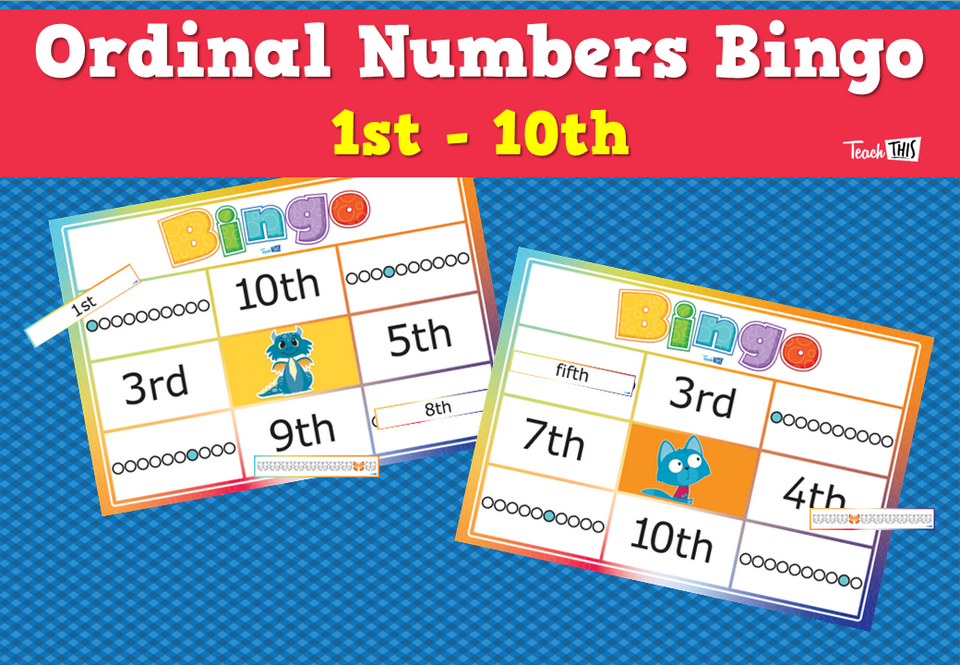 Ordinal Numbers Bingo 1st - 10th