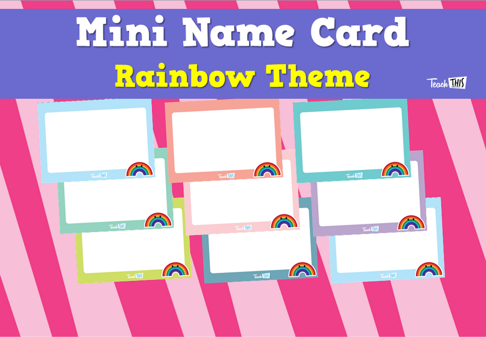 Mini Name Card - Rainbow Theme