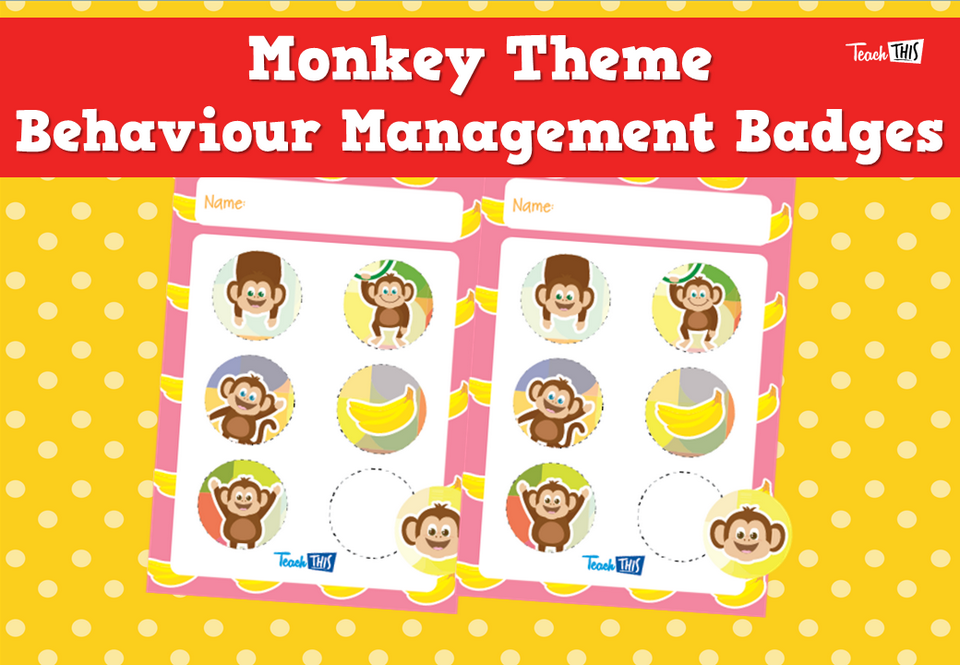 Monkey Theme Behaviour Management Badges