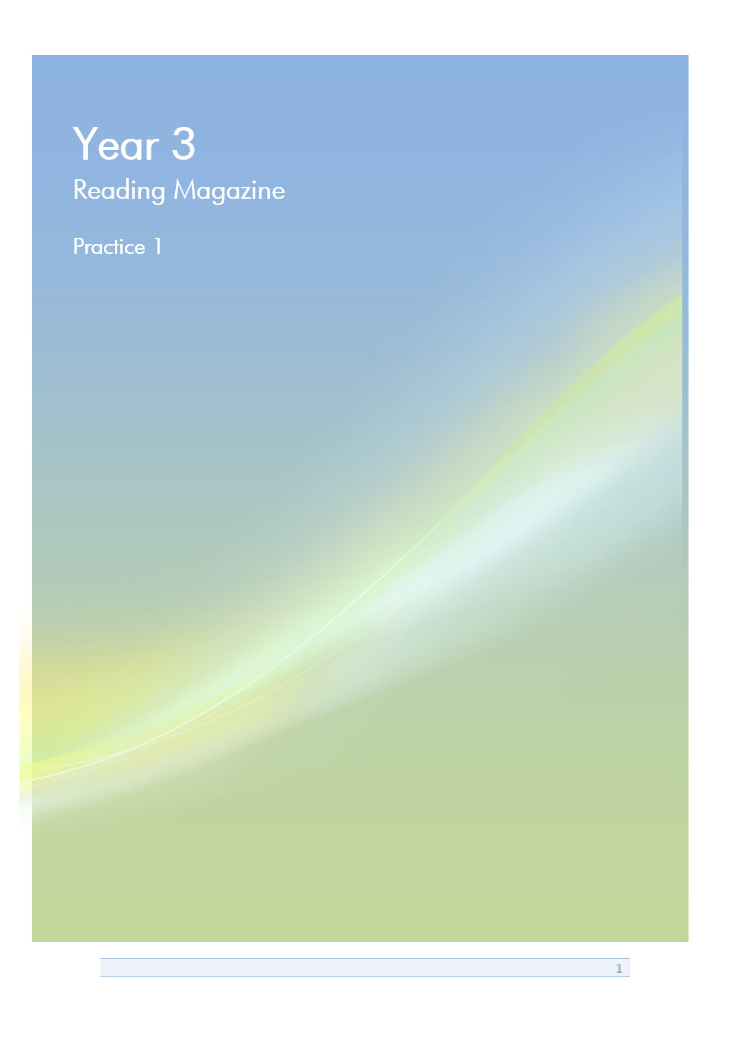Year 3 - P1 Reading Magazine