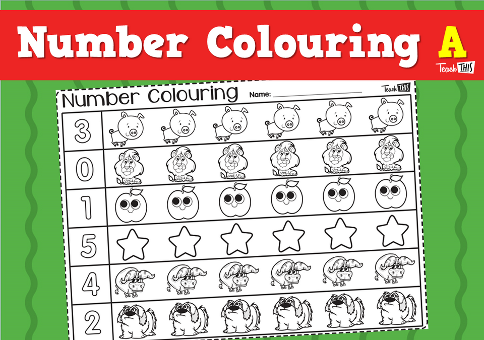 Number Colouring - 0 to 5