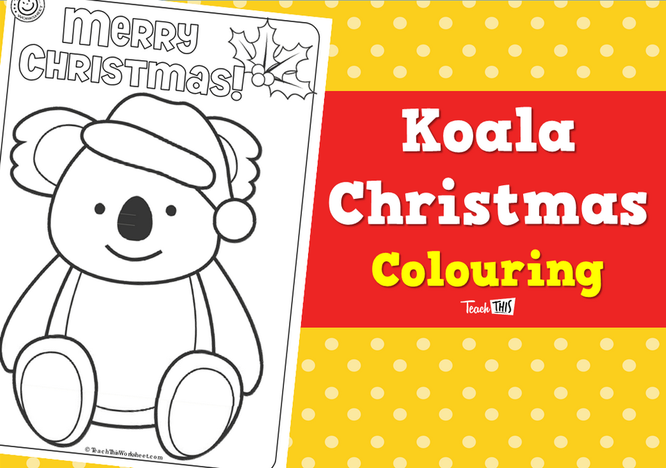 Koala Christmas Colouring