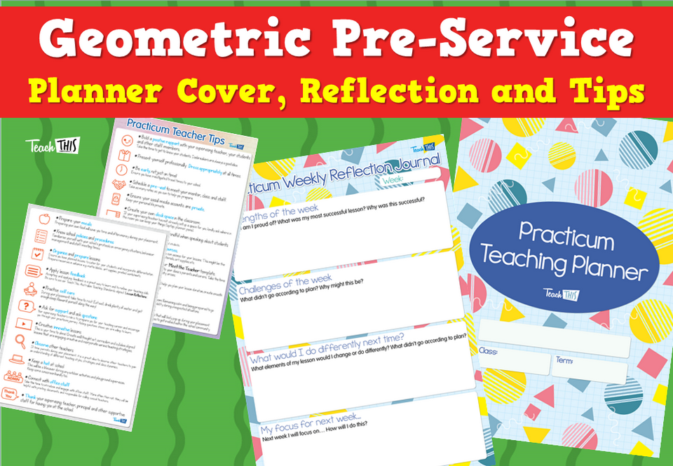 Geometric Pre-Service Planner Cover, Reflection and Tips