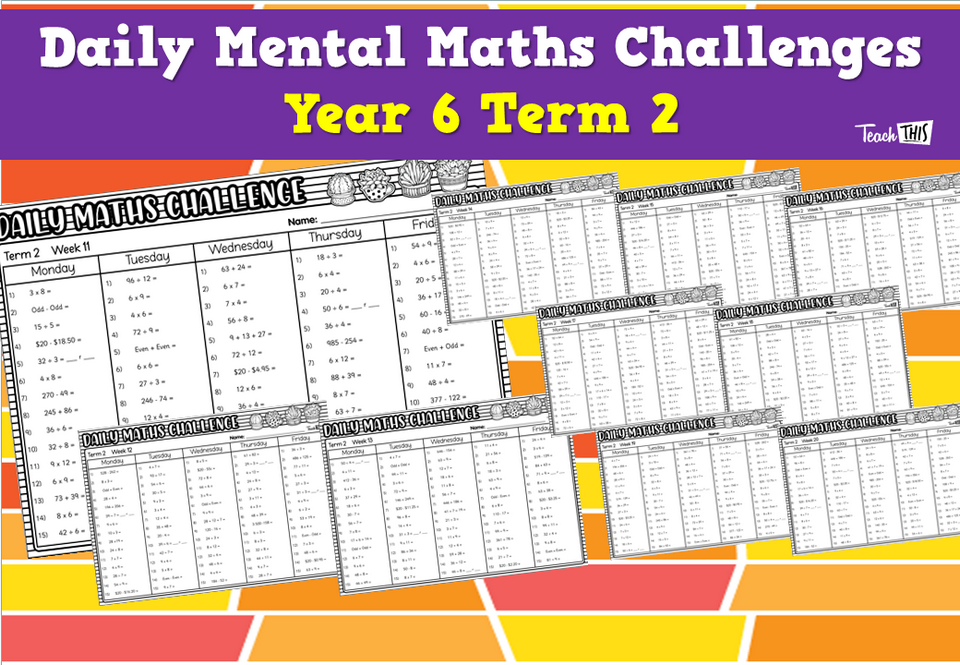 Daily Mental Maths Challenges - Year 6 Term 2