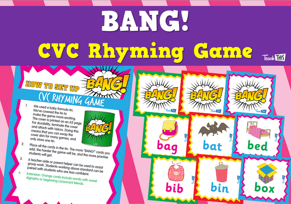 BANG! CVC Rhyming Game