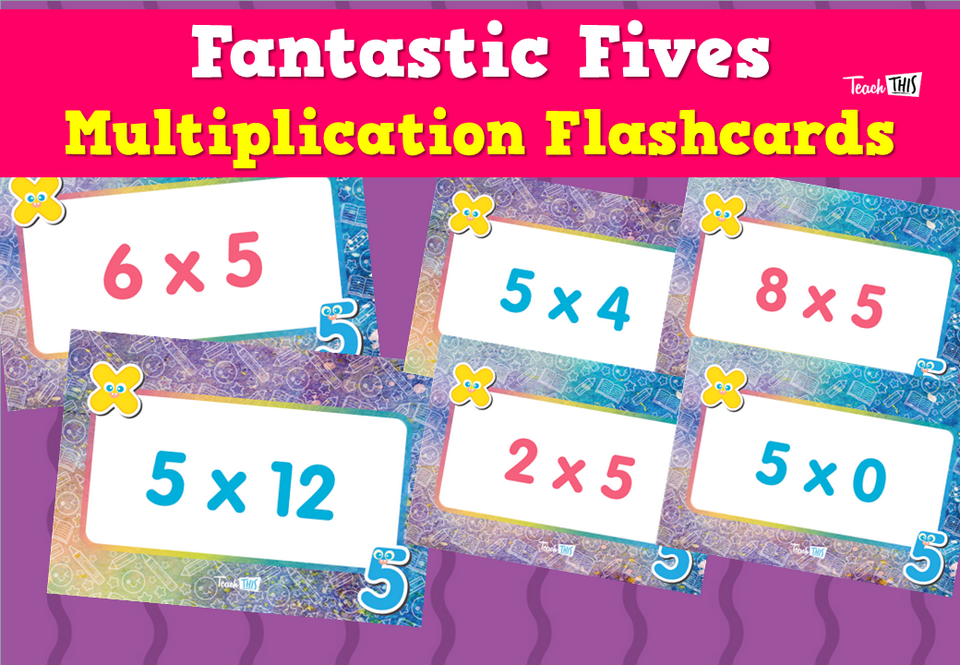 Fantastic Fives- Multiplication Flashcards
