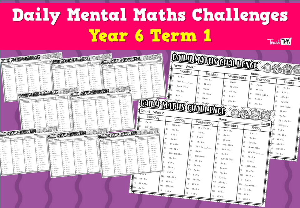 Daily Mental Maths Challenges - Year 6 Term 1