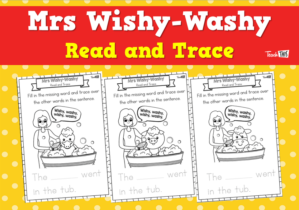 Mrs Wishy-Washy Read and Trace