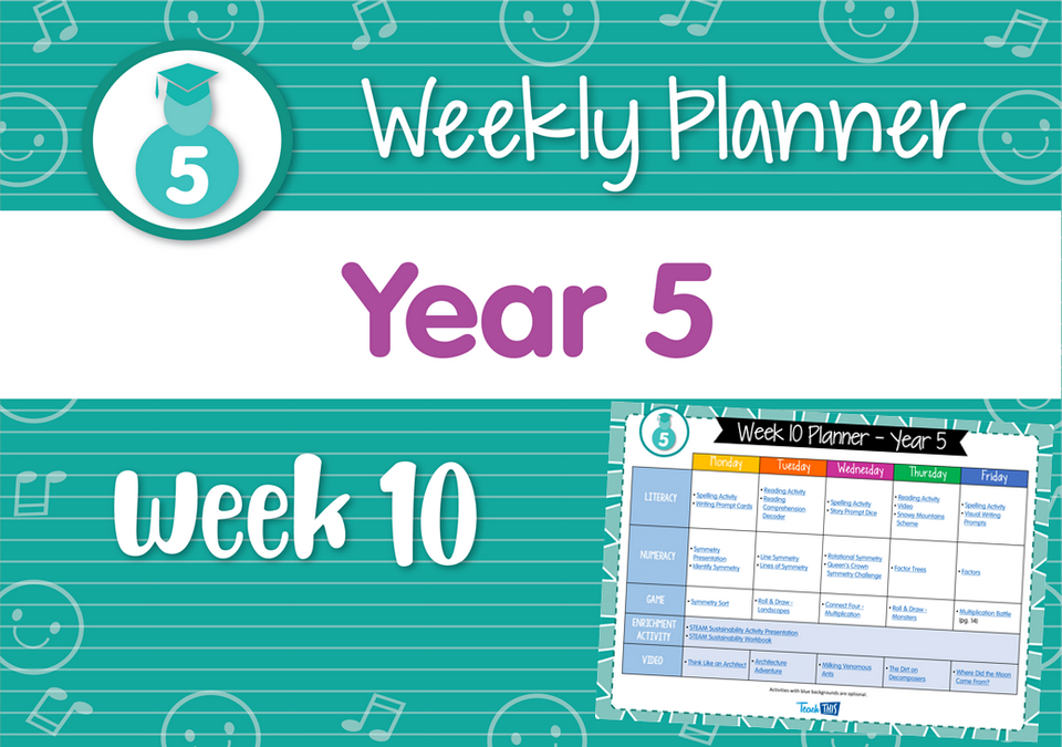 Weekly Planner - Year 5 Week 10