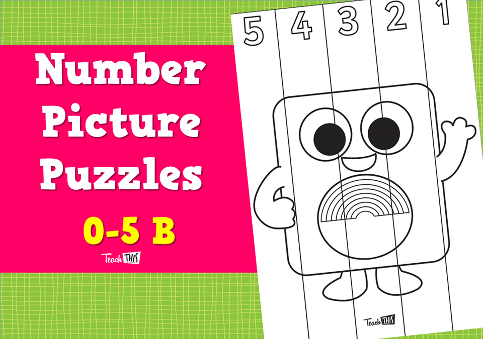Number Picture Puzzles 0-5 - Monster