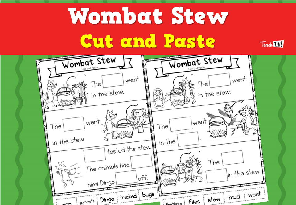 Wombat Stew Cut and Paste