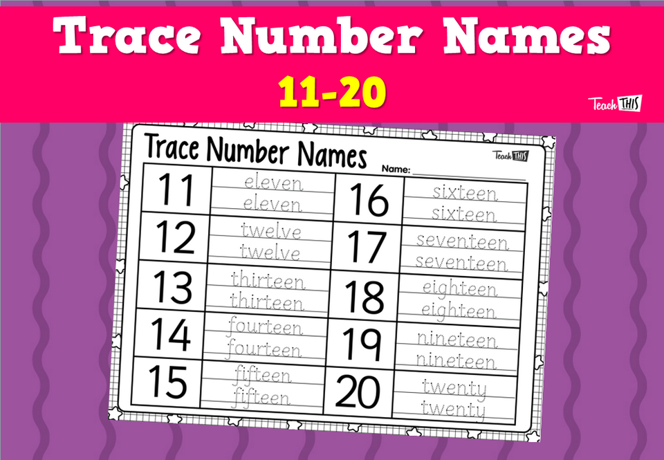Trace Number Names 11-20