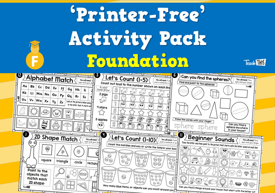 'Printer-Free' Activity Pack - Foundation