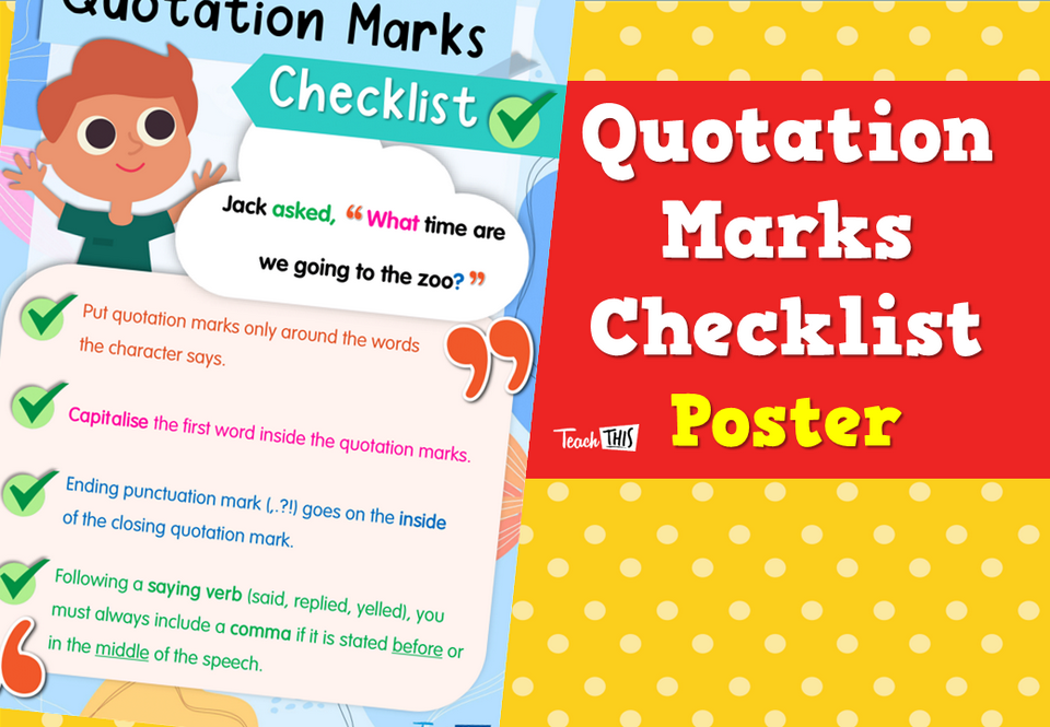 Quotation Marks Checklist Poster