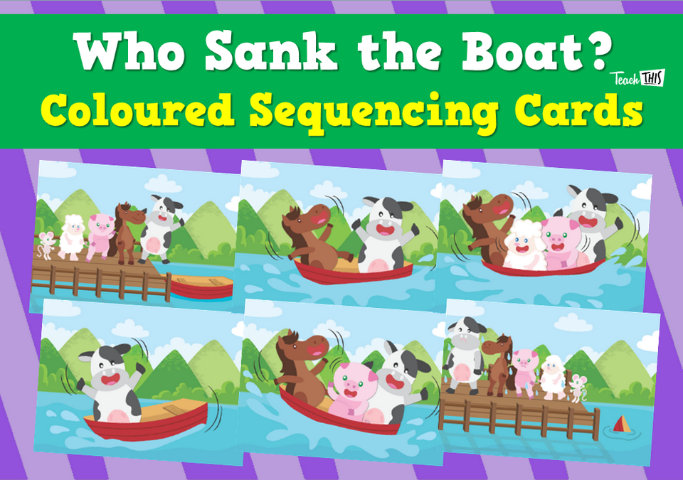 Who Sank the Boat? - Coloured Sequencing Cards