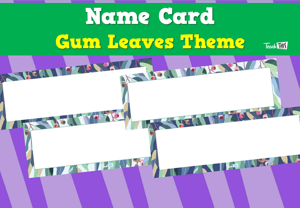 Name Card - Gum Leaves Theme