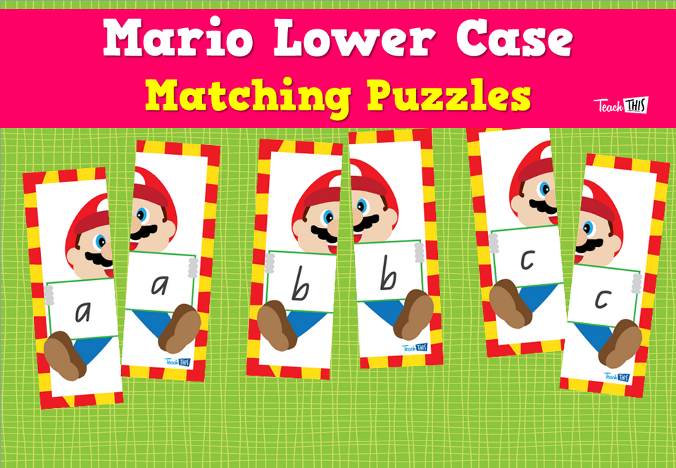 Mario Lower Case Matching Puzzles