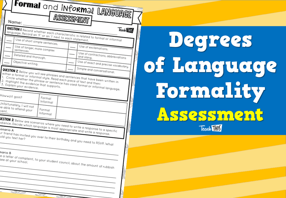 Degrees of Language Formality Assessment