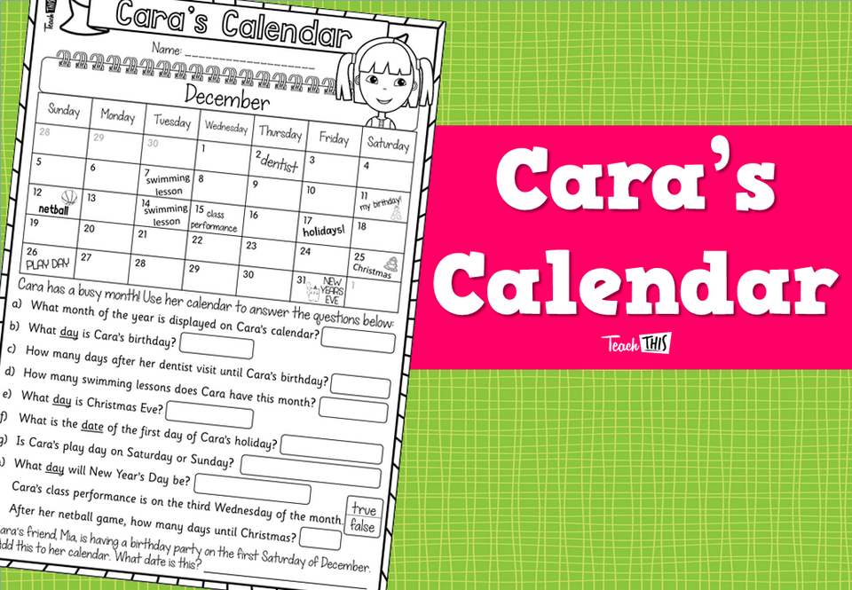 Cara’s Calendar