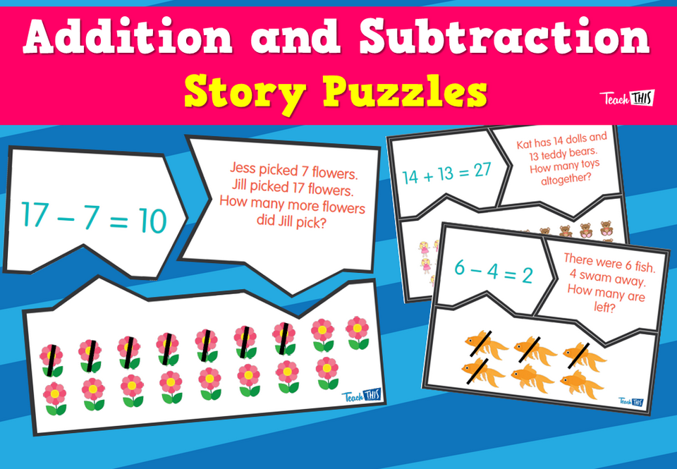 Addition and Subtraction Story Puzzles