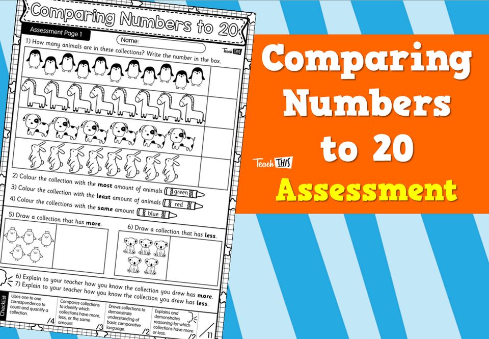 Comparing Numbers to 20 Assessment