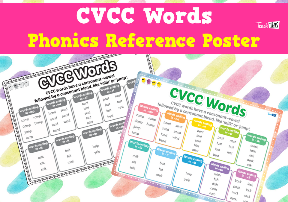 CVCC Words - Phonics Reference Poster