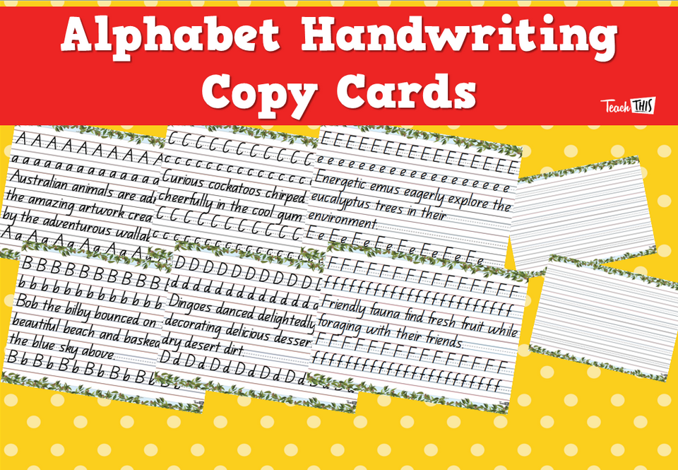 Alphabet Handwriting Copy Cards