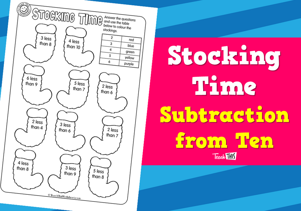 Stocking Time - Subtraction from Ten