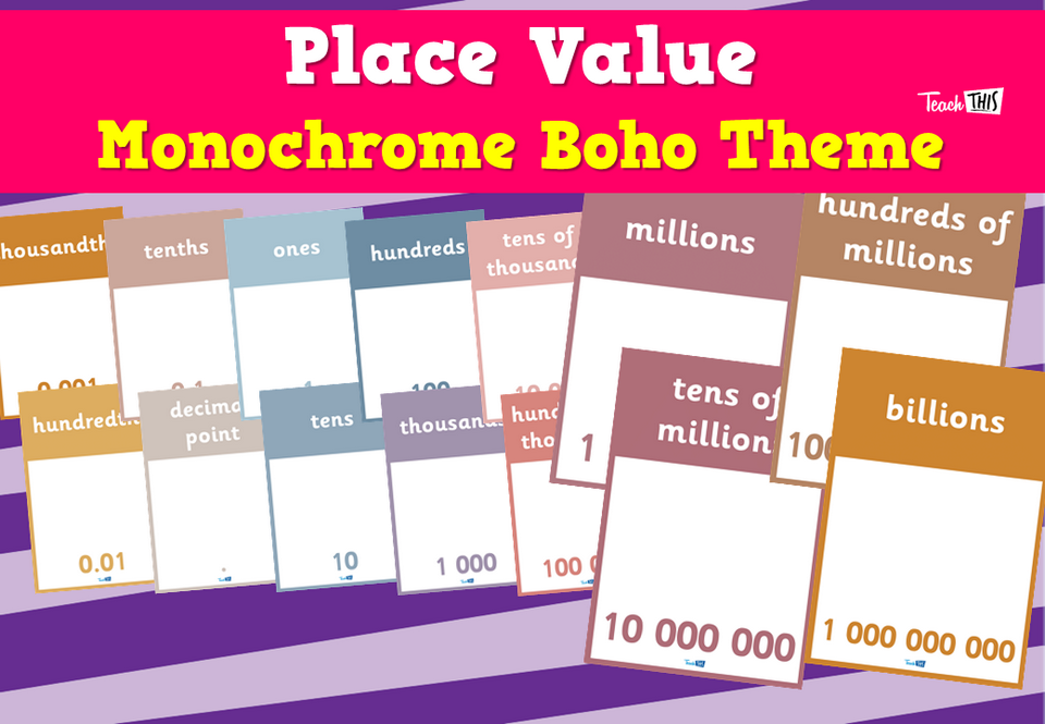 Place Value - Monochrome Boho Theme