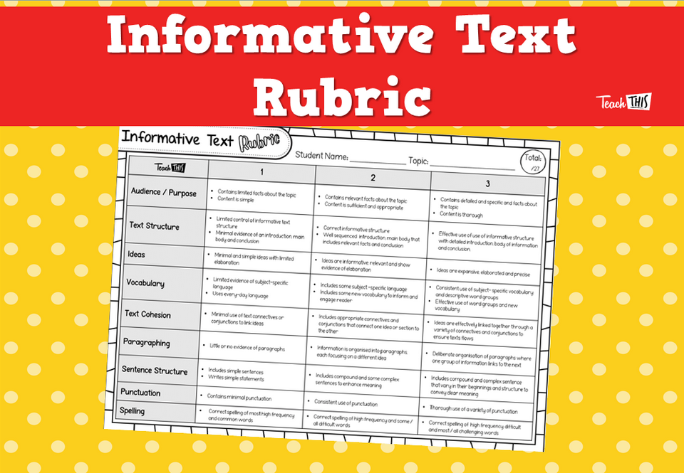 Informative Text Rubric