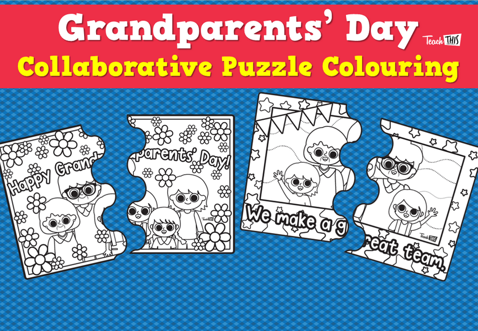 Grandparents' Day - Collaborative Puzzle Colouring