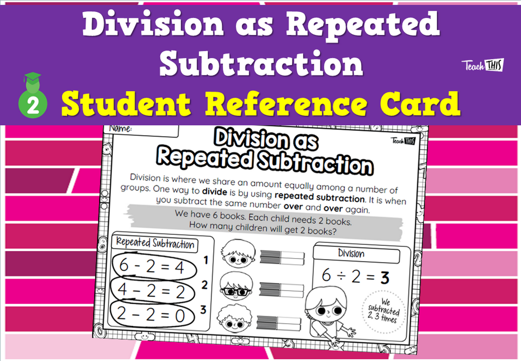 Division as Repeated Subtraction - Student Reference Card