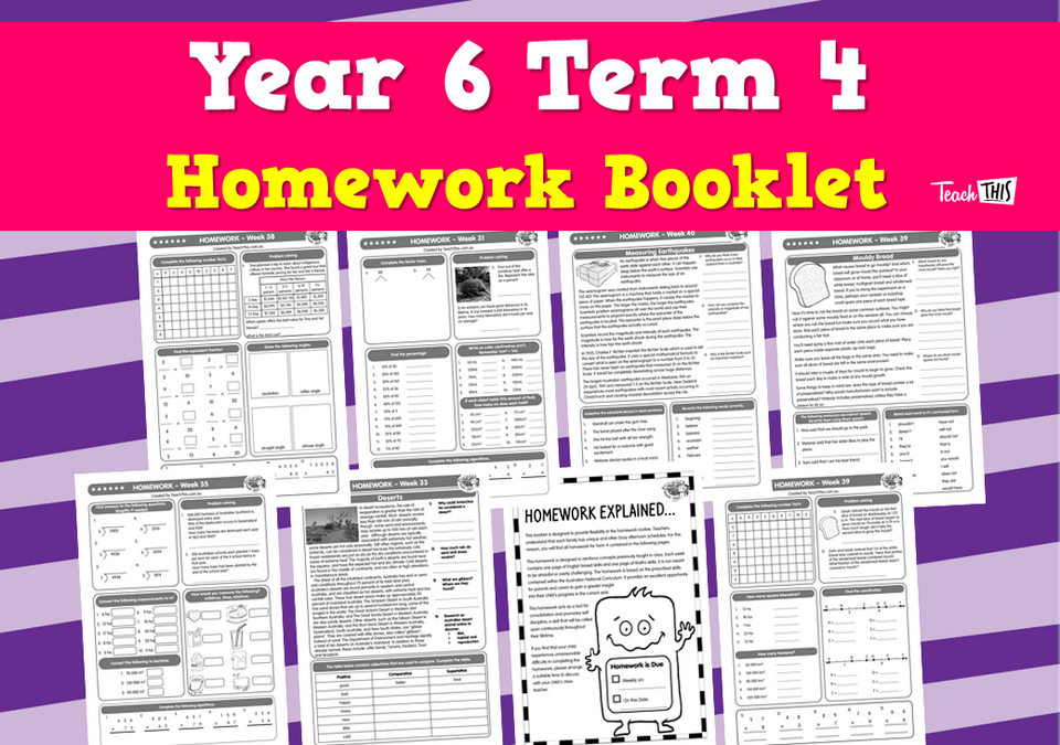 Year 6 Term 4 Homework Booklet