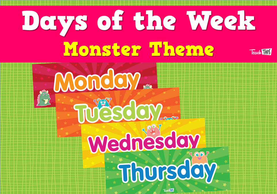 Days of the Week - Monster Theme