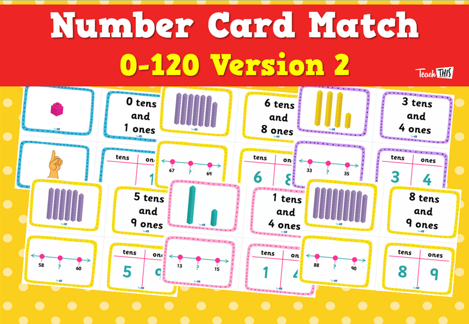 Number Card Match 0-120 Version 2