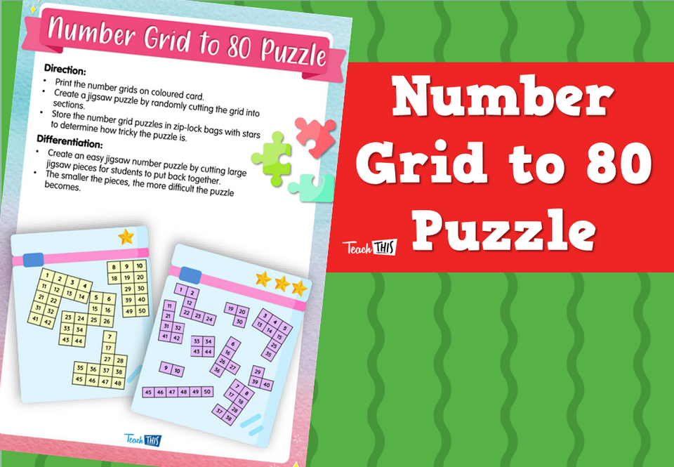 Number Grid to 80 Puzzle