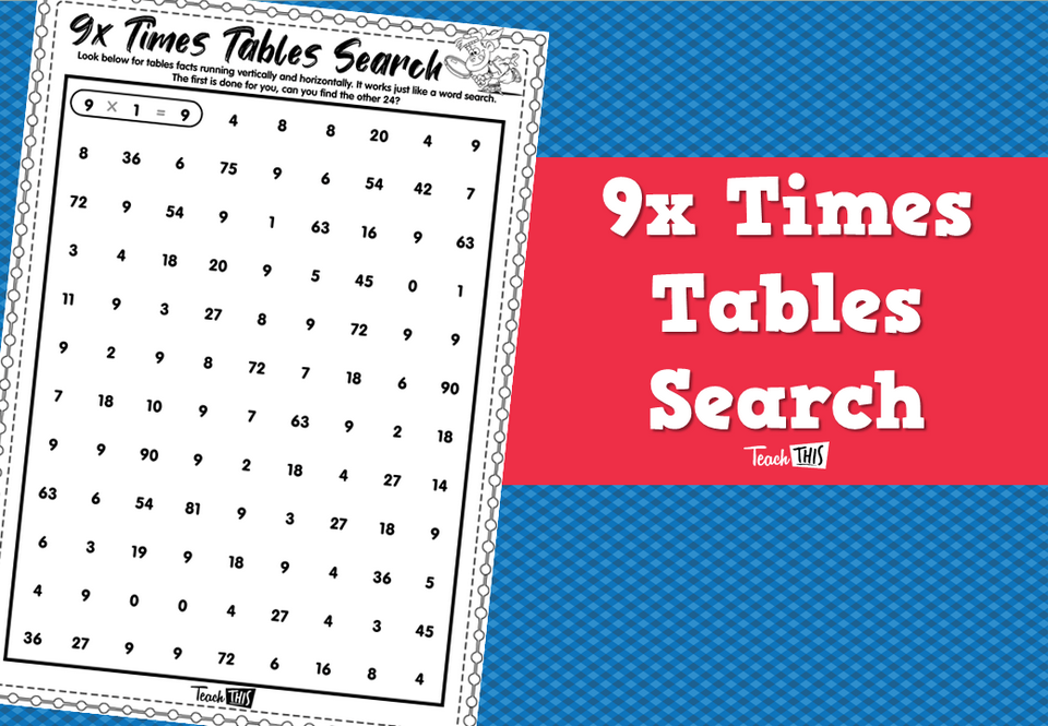 9x Times Tables Search