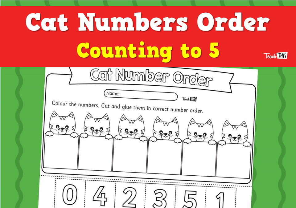 Cat Numbers Order - Counting to 5