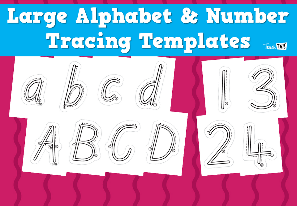 Large Alphabet & Number Tracing Templates
