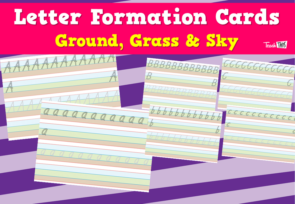 Letter Formation Cards - Ground, Grass & Sky