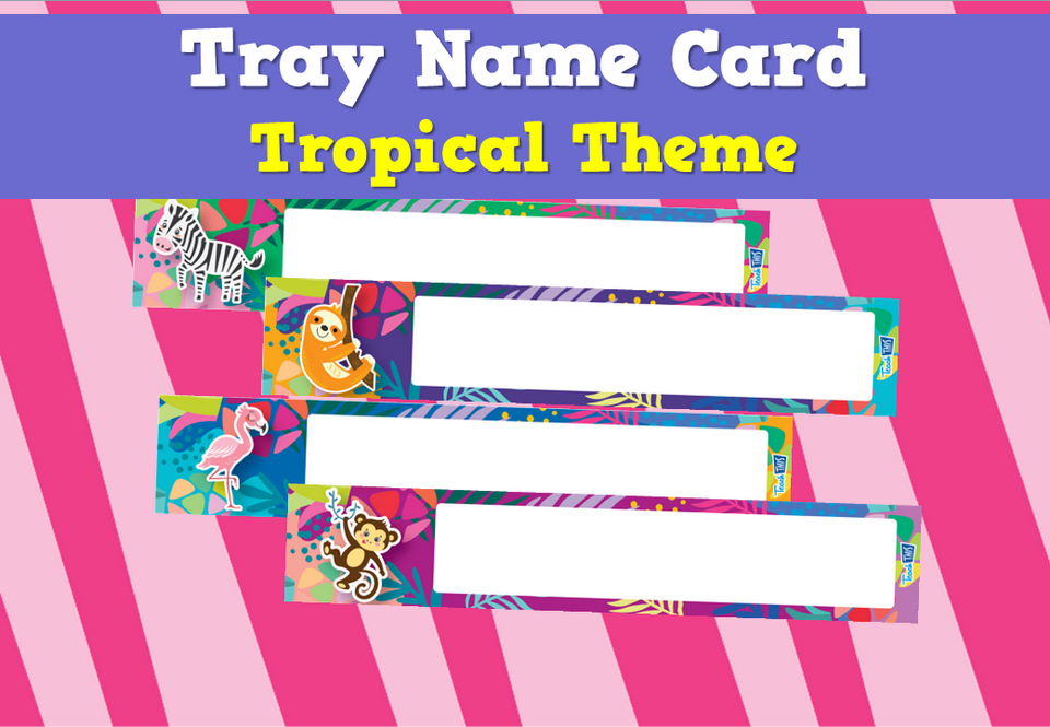 Tray Name Card - Tropical Theme