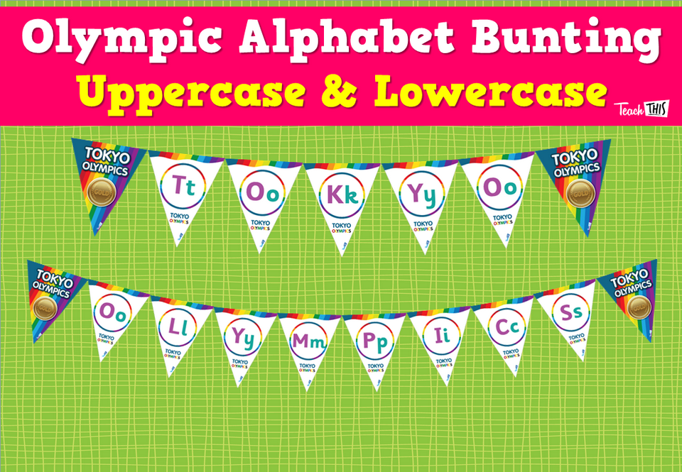 Olympic Alphabet Bunting - Uppercase & Lowercase