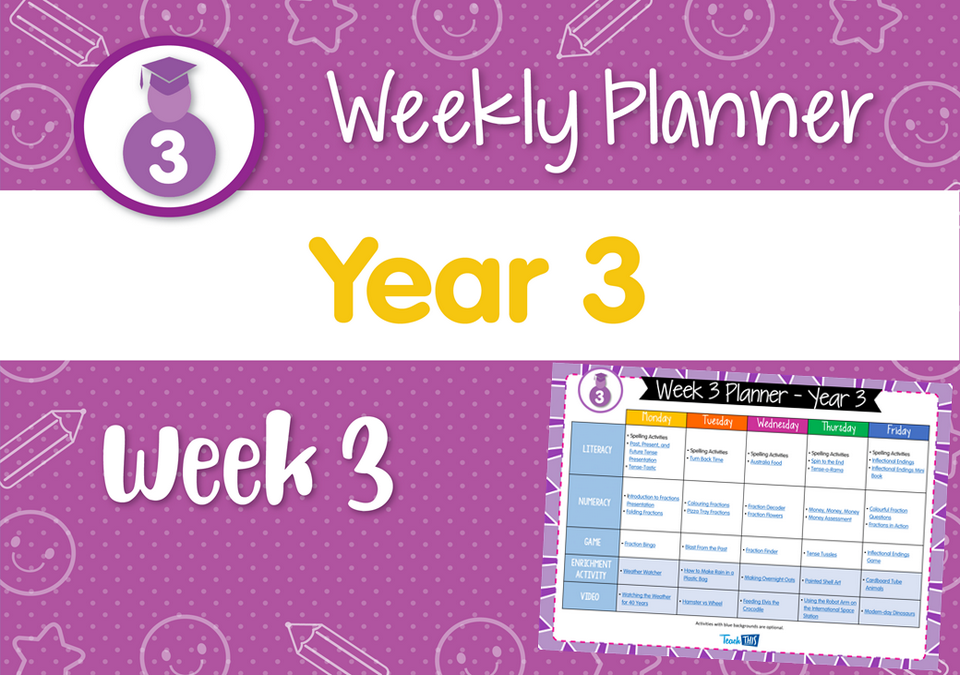 Weekly Planner - Year 3 Week 3