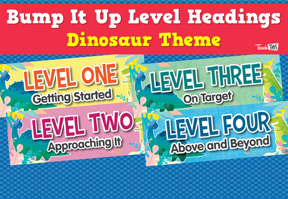 Bump It Up Level Headings - Dinosaur Theme