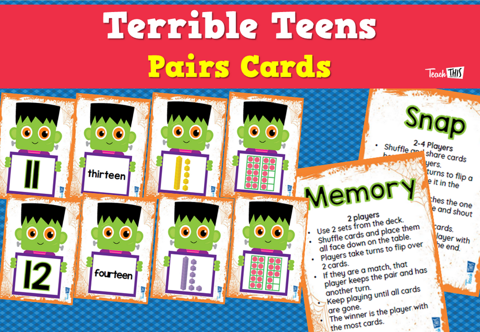Terrible Teens Pairs Cards
