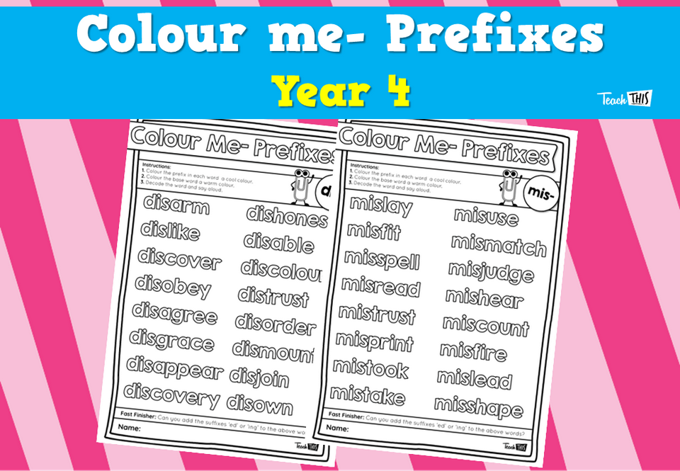 Colour me- Prefixes- Year 4