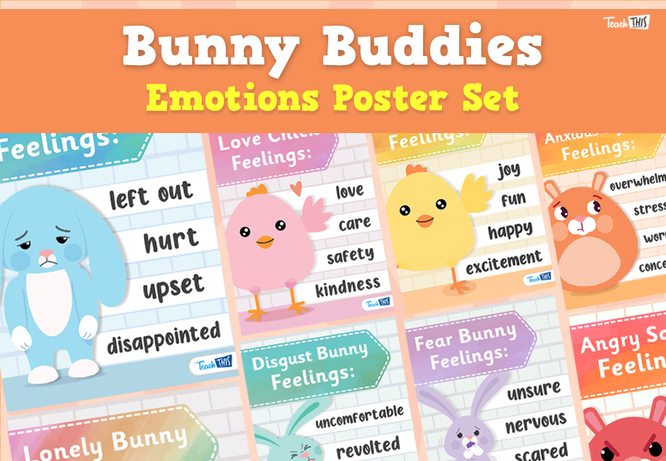 Bunny Buddies - Emotions Poster Set