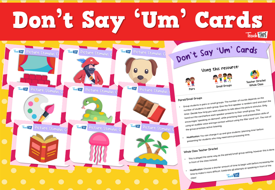 Don’t Say ‘Um’ Cards