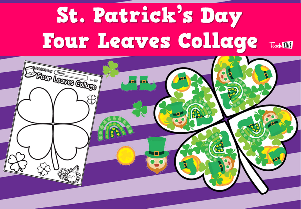 St. Patrick's Day - Four Leaves Collage
