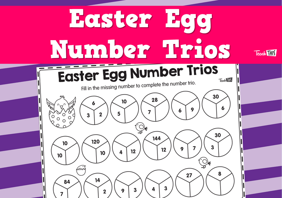 Easter Egg Number Trios